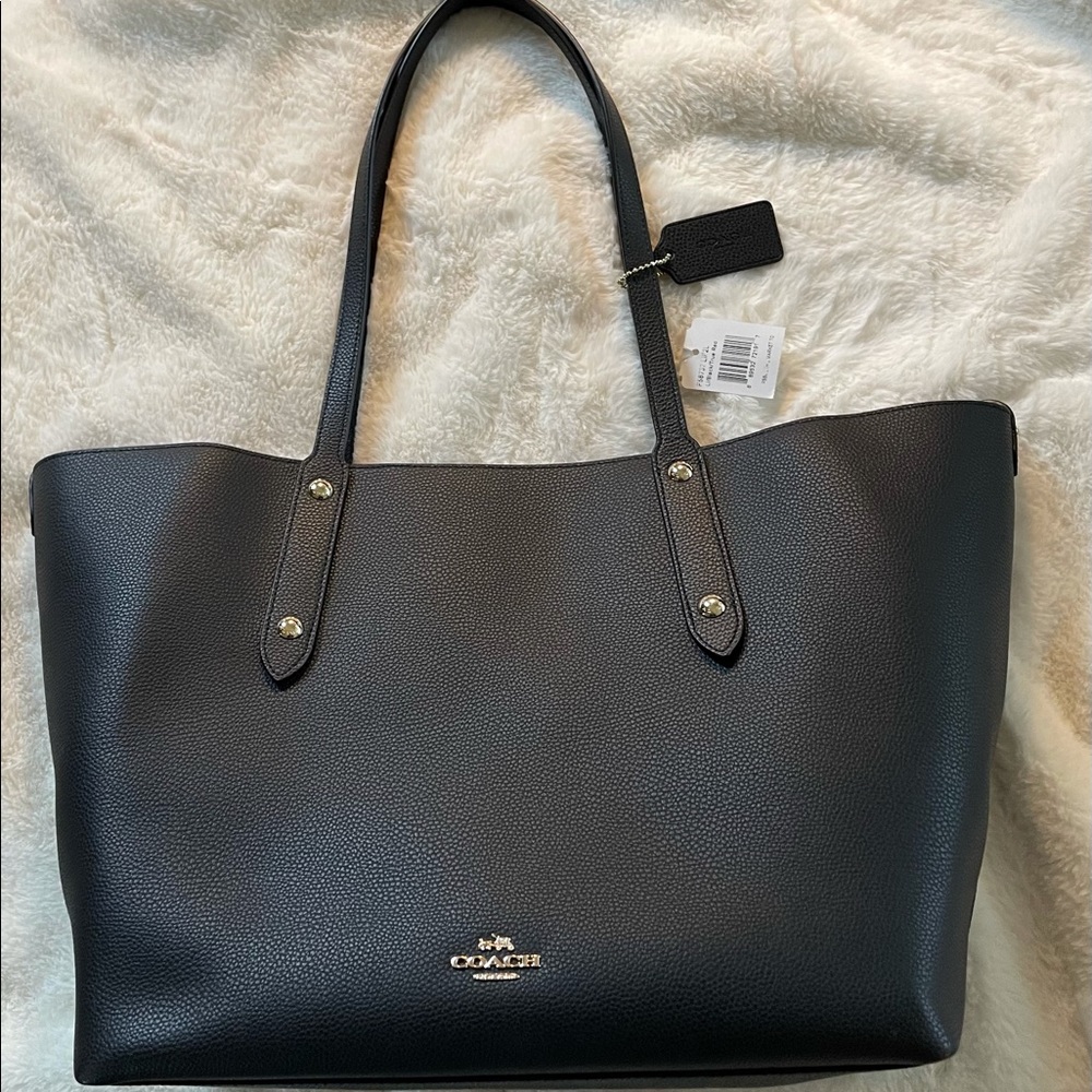 Large NWT Black Coach Market tote